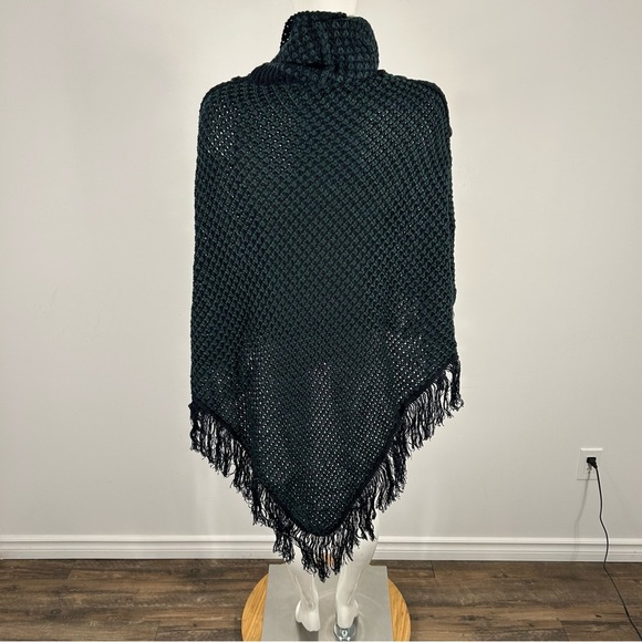 INC Elegant Black Knit Poncho Sweater OS - Picture 5 of 7